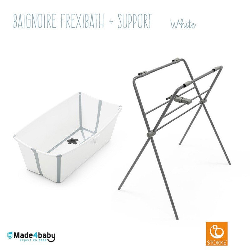 Ensemble support + baignoire Flexibath STOKKE White