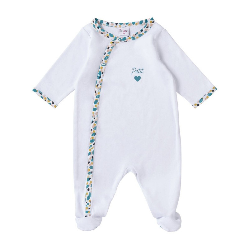 Pyjama en coton blanc 1m BB&CO Baby pop