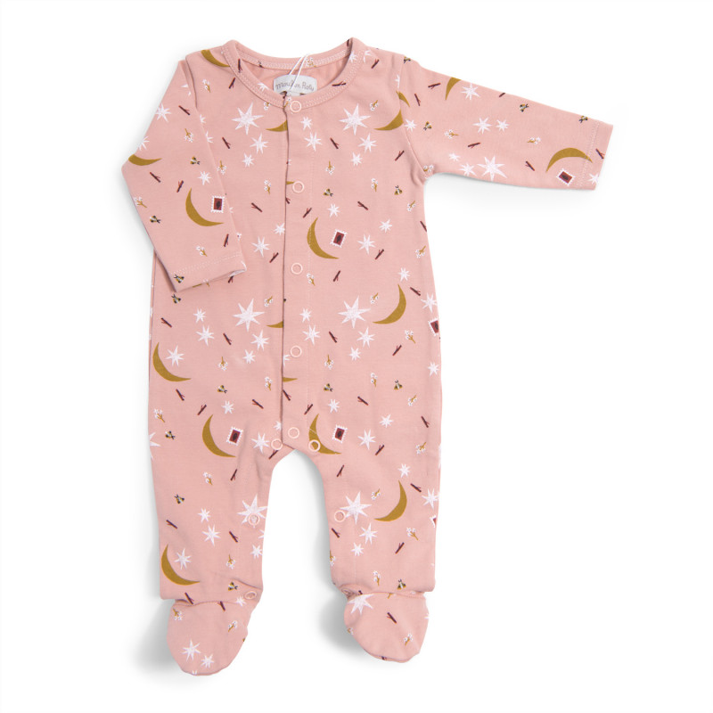 Pyjama en jersey rose étoiles 6m MOULIN ROTY Apres la pluie