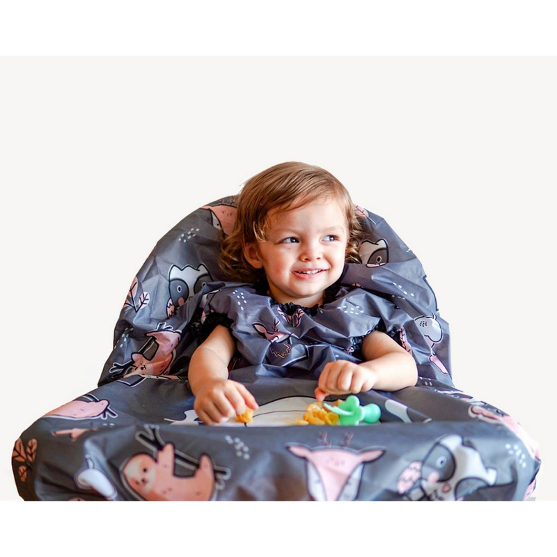Bavoir intégral bébé et chaise haute GRABEASE Gris
