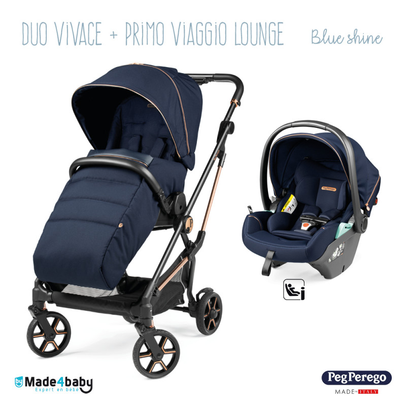 Duo poussette Vivace + Primo Viaggio Lounge PEG PEREGO Blue shine