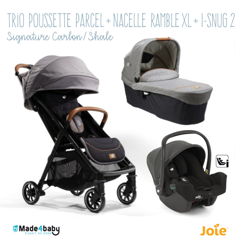 Trio poussette Parcel + Ramble XL + i-Snug 2 JOIE Signature Carbon / Shale
